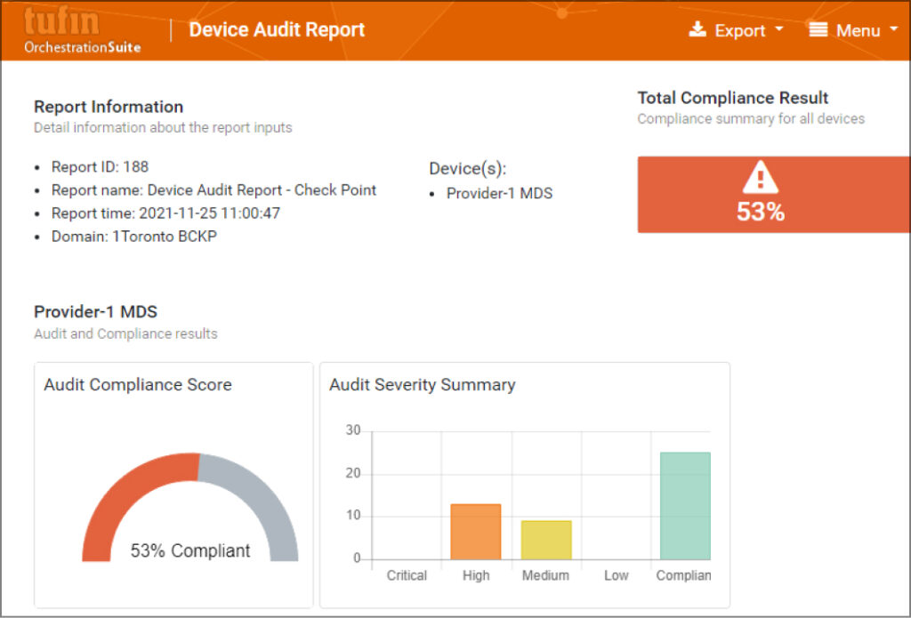 Device Audit Report Screenshot